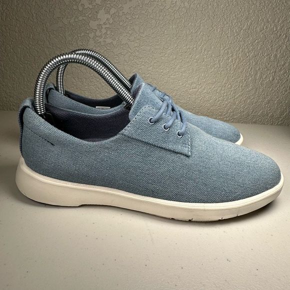 Ponto The Pacific Stonewash Sneakers Shoes Womens 7 Blue Walking Denim Lace Up - Picture 1 of 9